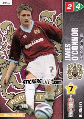 Sticker James O'Connor - Coca-Cola Championship 2007-2008 n. 43 - Panini