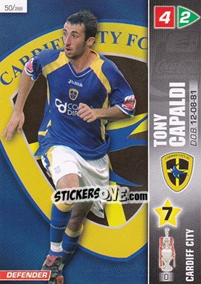 Sticker Tony Capaldi - Coca-Cola Championship 2007-2008 n. 50 - Panini