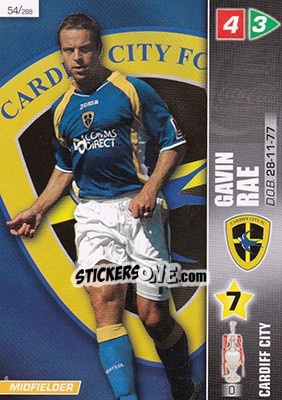 Sticker Gavin Rae - Coca-Cola Championship 2007-2008 n. 54 - Panini