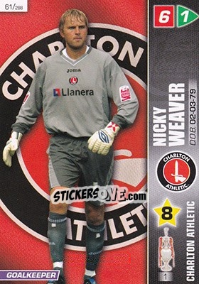 Sticker Nicky Weaver - Coca-Cola Championship 2007-2008 n. 61 - Panini