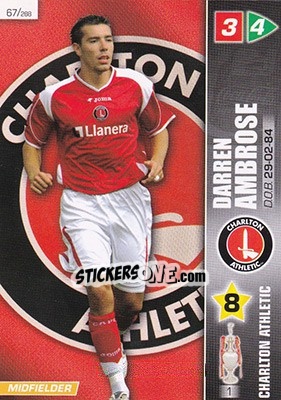 Sticker Darren Ambrose - Coca-Cola Championship 2007-2008 n. 67 - Panini