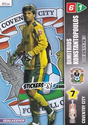 Cromo Dimitrious Konstantopoulos - Coca-Cola Championship 2007-2008 n. 85 - Panini