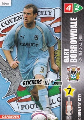 Sticker Gary Borrowdale - Coca-Cola Championship 2007-2008 n. 89 - Panini