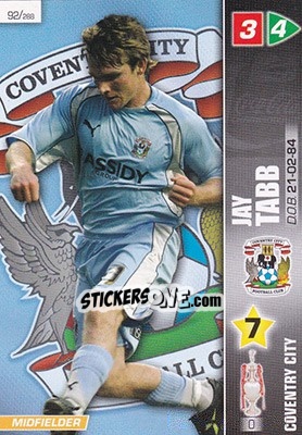 Sticker Jay Tabb - Coca-Cola Championship 2007-2008 n. 92 - Panini