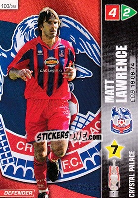 Sticker Matt Lawrence - Coca-Cola Championship 2007-2008 n. 100 - Panini