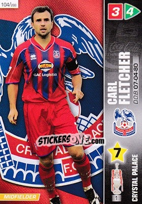 Sticker Carl Fletcher - Coca-Cola Championship 2007-2008 n. 104 - Panini