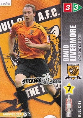 Sticker David Livermore - Coca-Cola Championship 2007-2008 n. 114 - Panini