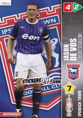 Sticker Jason De Vos - Coca-Cola Championship 2007-2008 - Panini