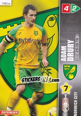 Sticker Adam Drury - Coca-Cola Championship 2007-2008 n. 149 - Panini