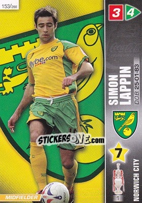 Sticker Simon Lappin - Coca-Cola Championship 2007-2008 n. 153 - Panini