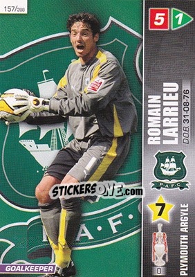 Figurina Romain Larrieu - Coca-Cola Championship 2007-2008 n. 157 - Panini