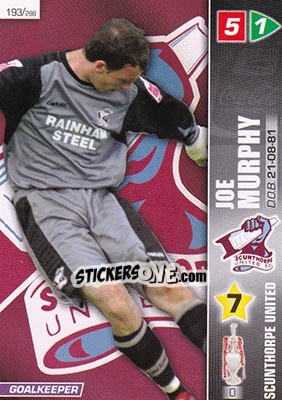 Sticker Joe Murphy - Coca-Cola Championship 2007-2008 n. 193 - Panini