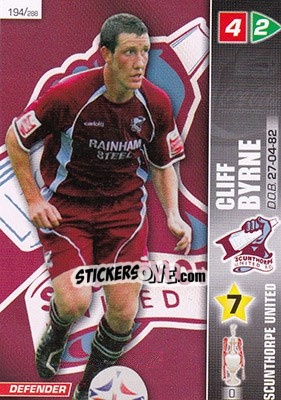 Sticker Cliff Byrne - Coca-Cola Championship 2007-2008 n. 194 - Panini