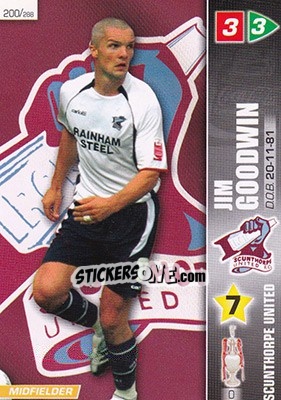 Sticker Jim Goodwin - Coca-Cola Championship 2007-2008 n. 200 - Panini