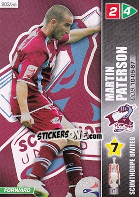 Sticker Martin Paterson - Coca-Cola Championship 2007-2008 n. 203 - Panini
