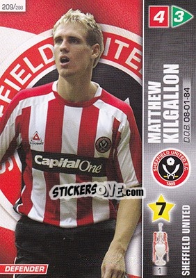 Sticker Matthew Kilgallon - Coca-Cola Championship 2007-2008 n. 209 - Panini