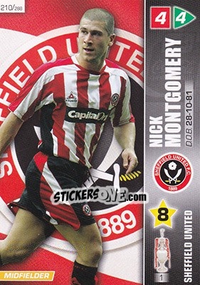 Sticker Nick Mongomery - Coca-Cola Championship 2007-2008 n. 210 - Panini