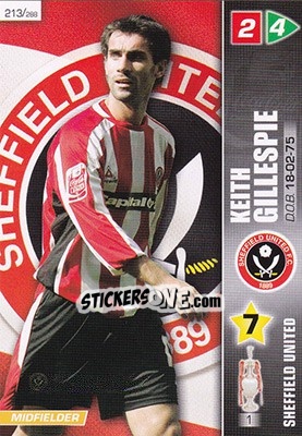 Sticker Keith Gillespie - Coca-Cola Championship 2007-2008 n. 213 - Panini