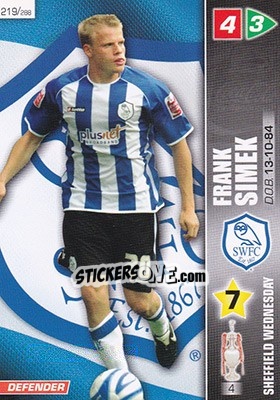 Figurina Frank Simek - Coca-Cola Championship 2007-2008 - Panini