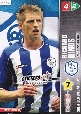 Sticker Richard Hinds - Coca-Cola Championship 2007-2008 n. 221 - Panini