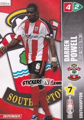 Sticker Darren Powell - Coca-Cola Championship 2007-2008 n. 232 - Panini