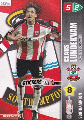 Cromo Claus Lundekvam - Coca-Cola Championship 2007-2008 n. 233 - Panini