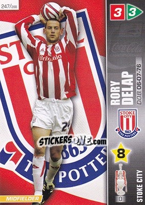 Sticker Rory Delap - Coca-Cola Championship 2007-2008 n. 247 - Panini