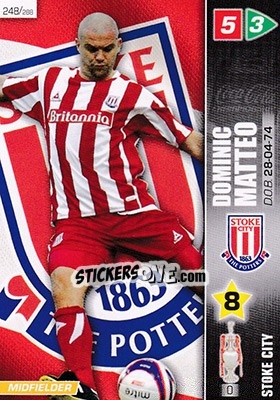 Sticker Dominic Matteo - Coca-Cola Championship 2007-2008 n. 248 - Panini