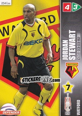 Sticker Jordan Stewart - Coca-Cola Championship 2007-2008 n. 254 - Panini