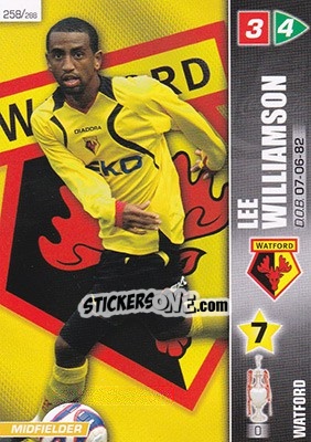 Sticker Lee Williamson - Coca-Cola Championship 2007-2008 n. 258 - Panini