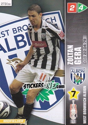 Sticker Zoltan Gera - Coca-Cola Championship 2007-2008 n. 273 - Panini