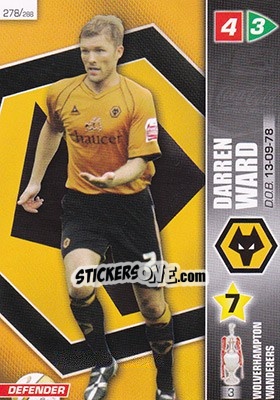 Sticker Darren Ward - Coca-Cola Championship 2007-2008 n. 278 - Panini