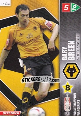 Sticker Gary Breen - Coca-Cola Championship 2007-2008 n. 279 - Panini