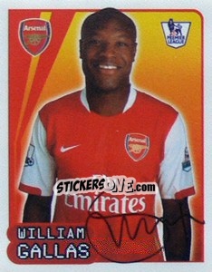 Sticker William Gallas - Premier League Inglese 2007-2008 n. 23 - Merlin