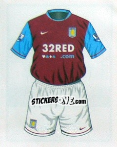 Figurina Aston Villa home kit - Premier League Inglese 2007-2008 - Merlin