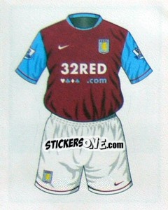 Sticker Aston Villa home kit - Premier League Inglese 2007-2008 n. 48 - Merlin