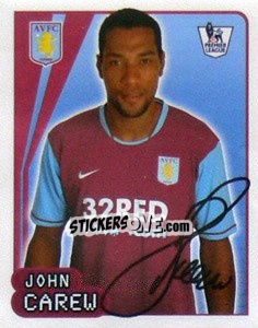 Sticker John Carew - Premier League Inglese 2007-2008 - Merlin