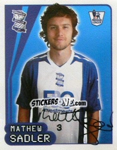 Figurina Mathew Sadler - Premier League Inglese 2007-2008 n. 86 - Merlin