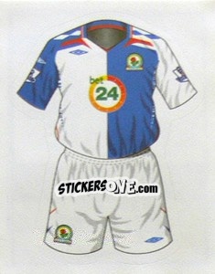 Figurina Blackburn Rovers home kit - Premier League Inglese 2007-2008 - Merlin