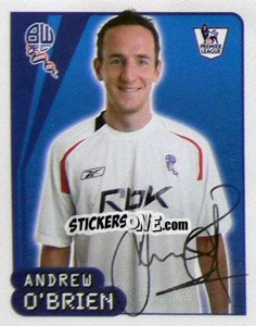 Sticker Andrew O'Brien - Premier League Inglese 2007-2008 n. 150 - Merlin