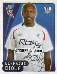 Sticker El-Hadji Diouf - Premier League Inglese 2007-2008 n. 158 - Merlin