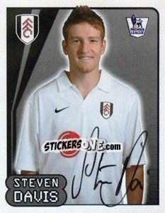 Figurina Steven Davis - Premier League Inglese 2007-2008 - Merlin