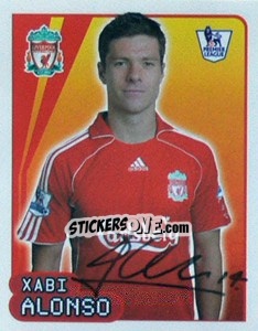 Sticker Xabi Alonso - Premier League Inglese 2007-2008 - Merlin