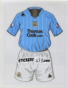 Figurina Manchester City home kit - Premier League Inglese 2007-2008 - Merlin