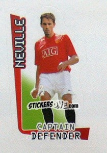 Sticker Gary Neville - Premier League Inglese 2007-2008 - Merlin