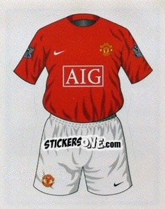 Cromo Manchester United home kit - Premier League Inglese 2007-2008 - Merlin