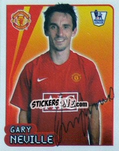 Sticker Gary Neville - Premier League Inglese 2007-2008 n. 377 - Merlin