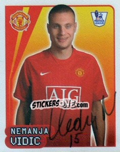 Sticker Nemanja Vidic - Premier League Inglese 2007-2008 - Merlin