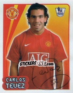 Cromo Carlos Tevez - Premier League Inglese 2007-2008 - Merlin