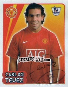 Sticker Carlos Tevez - Premier League Inglese 2007-2008 n. 390 - Merlin
